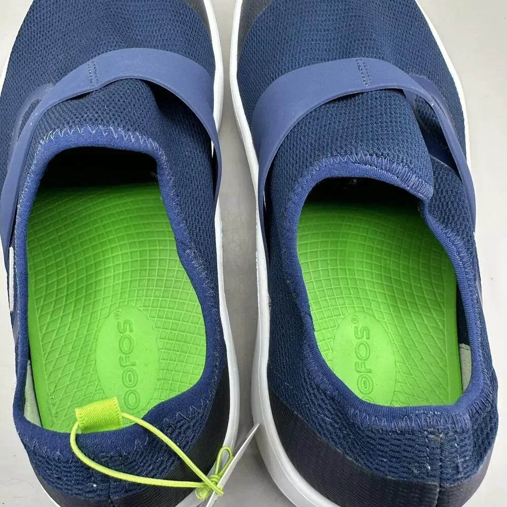 OOFOS OOmg Low Mesh Shoes Mens Size 10.5 Navy Blue Recovery Slip On Comfort